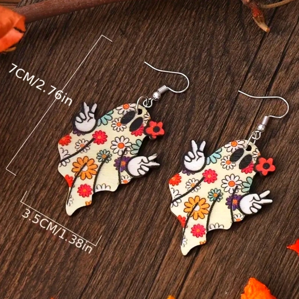 Groovy Ghost Earrings - Picture 2 of 3